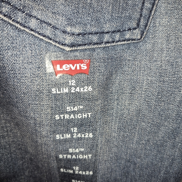 NWT's Levi's Boys Classic Blue Slim Leg 514 Jeans Size 24X26 - Picture 4 of 4